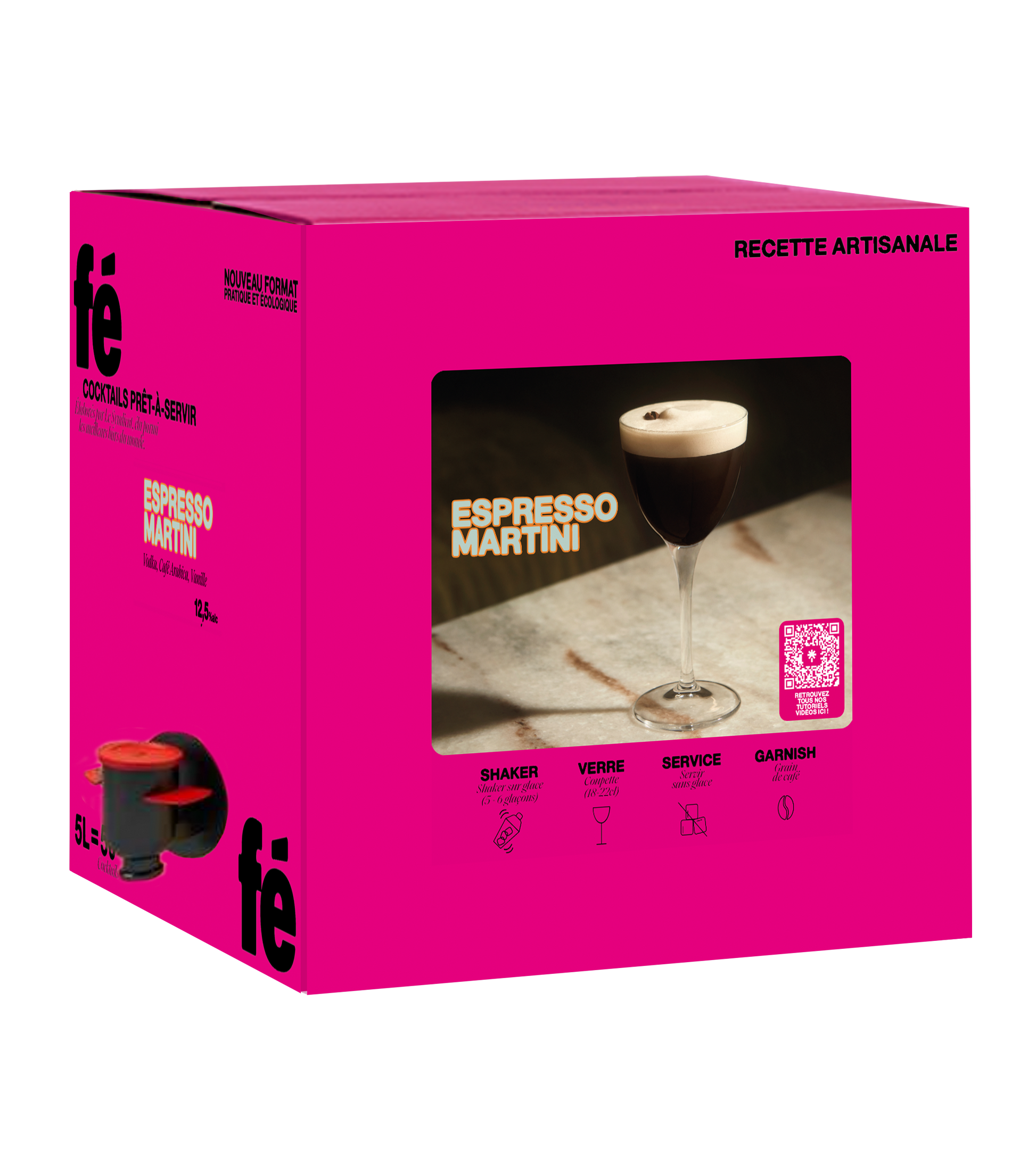 Espresso Martini 50 Cocktails - Cocktail prêt à servir - Rose - 5L - FÉFÉ