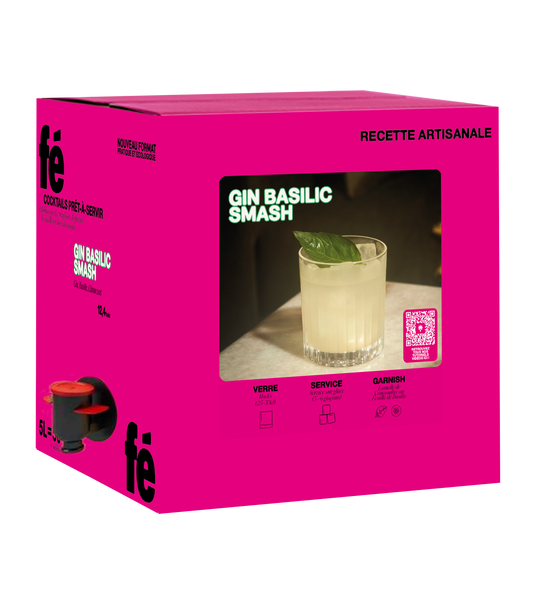 Basil Smash 50 Cocktails - Cocktail prêt à servir - Rose - 5L - FÉFÉ